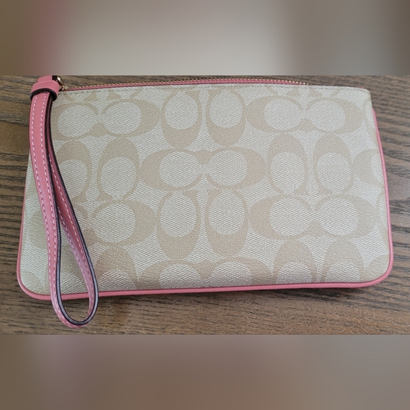 Coach Beige and Pink Wristlet - Picture 3 of 4